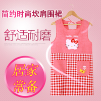 韩版时尚坎肩围裙成人厨房防油防污无袖可爱女背心式纯布棉涤马甲