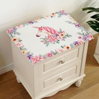 卡通床头柜盖布桌子防尘罩卧室简约小桌布盖巾洗衣机电视机防尘布|独角兽 50*50cm