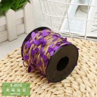 彩色麻绳叶子绳子绿叶藤条手工diy编织材料蜡绳装饰树叶缠花瓶|黄麻深紫10米1卷