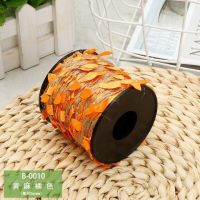 彩色麻绳叶子绳子绿叶藤条手工diy编织材料蜡绳装饰树叶缠花瓶|黄麻橘色10米1卷