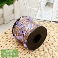 彩色麻绳叶子绳子绿叶藤条手工diy编织材料蜡绳装饰树叶缠花瓶|黄麻浅紫10米1卷