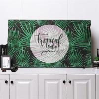 电视机罩子棉麻家用布艺防尘罩套55英寸挂式盖布液晶曲面电视盖巾|军绿色针叶 42英寸