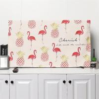 电视机罩子棉麻家用布艺防尘罩套55英寸挂式盖布液晶曲面电视盖巾|紫罗兰菠萝鸟 42英寸