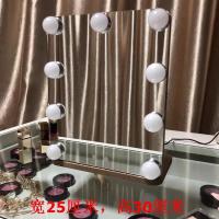 化妆镜子带灯有灯台式led大号桌面折叠便携大号补光学生宿舍充电|9灯泡三种色灯+调光(充电款)