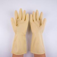 加厚洗碗手套牛筋乳胶耐用女洗衣家务清洁橡胶皮防水劳保|5双加厚款耐磨耐用本色 大码L