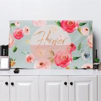 电视机罩子棉麻家用布艺防尘罩套55英寸挂式盖布液晶曲面电视盖巾|花漫 60英寸