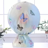 电风扇罩子全包封闭防水防尘防潮落地扇罩取暖器防尘罩台扇罩子|蓝色蝴蝶[色丁布] 台扇罩(买前好详情尺寸)
