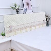 全包床头罩弹力款防尘罩半包床头套仿真丝加厚1.2/1.5/1.8/2/2.2|真丝米色 (床头宽2.2米)