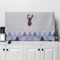 电视机罩子棉麻家用布艺防尘罩套55英寸挂式盖布液晶曲面电视盖巾|灰三角鹿 60英寸