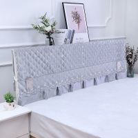 全包床头罩弹力款防尘罩半包床头套仿真丝加厚1.2/1.5/1.8/2/2.2|真丝灰色 (床头宽1.8米)