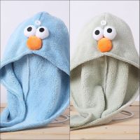 干发帽女吸水速干擦发巾洗头巾神器加厚包头毛巾长发可爱浴帽|两条装(蓝色+绿色) 七彩花干发帽