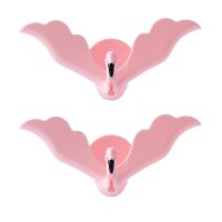 创意火烈鸟壁挂肥皂盒免打孔吸壁式香皂架沥水皂托卫生间吸盘皂盒|粉+粉（2个火烈鸟皂盒）