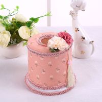 新品欧式创意蕾丝布艺纸巾盒客厅家用车用抽纸盒卷纸盒餐巾套|莫言血压 三件套