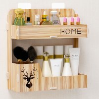 壁挂式化妆品收纳盒挂墙上学生宿舍家用免打孔浴室卫生间置物架子