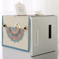 韩式卡通冰箱盖布单开门冰箱防尘罩田园双开冰箱巾滚筒洗衣机盖巾|青花瓷 大双开65*180cm