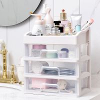 化妆品收纳盒抽屉透明桌面整理盒子梳妆台饰品耳环口红收纳