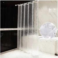 3d水立方高端eva浴帘套装加厚防水防霉浴帘布门帘窗帘挂帘隔断