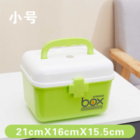医药箱家庭用药品收纳储物盒子宝宝小药箱塑料医用急救箱多层薬箱|浅绿色 大号27*18.5*17cm