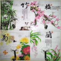 强力粘钩大号可爱无痕挂钩白灰墙壁卧室厨房卫生间创意魔力贴|梅兰竹菊20个装