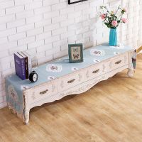 电视柜罩盖巾电视柜桌布布艺电视机柜鞋柜罩防尘罩|华树之家-活力绿 40*240cm[电视柜罩]