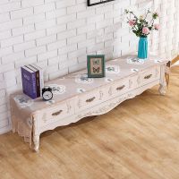 电视柜罩盖巾电视柜桌布布艺电视机柜鞋柜罩防尘罩|华树之家-高贵咖 50*210cm[电视柜罩]