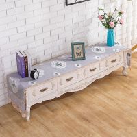 电视柜罩盖巾电视柜桌布布艺电视机柜鞋柜罩防尘罩|华树之家-优雅灰 50*280cm[电视柜罩]