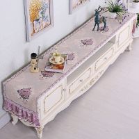 电视柜罩盖巾电视柜桌布布艺电视机柜鞋柜罩防尘罩|奢香-紫 50*210cm[电视柜罩]