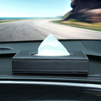 汽车纸巾盒餐巾纸盒车用车内座式装饰抽纸盒纸巾套车载内饰摆件品|普通款黑色—送防滑垫—送纸巾