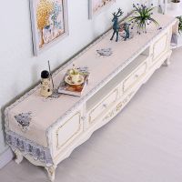 电视柜罩盖巾电视柜桌布布艺电视机柜鞋柜罩防尘罩|奢香-灰 50*210cm[电视柜罩]