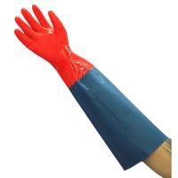 洗衣服洗车防水保暖加长加厚加绒里洗菜冼碗家务橡皮乳胶手套女冬|F-2一体绒55cm 3双装