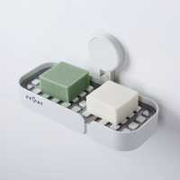 大号香皂盒沥水肥皂架卫生间挂式免打孔吸盘壁挂吸壁浴室收纳架|大号