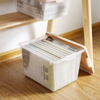 收纳箱书本收纳小号箱子塑料的高中放书箱学生教室用小装书整理箱