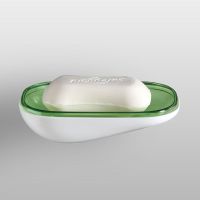 强力吸盘肥皂盒 浴室创意沥水单层香皂盒 壁挂简约时尚皂盒|半透明绿色[1件]