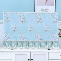 液晶电视机罩55挂式32寸布艺曲面电视罩防尘柜罩壁挂式|新款[魔术贴]百合-蓝 70寸