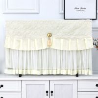 液晶电视机罩55挂式32寸布艺曲面电视罩防尘柜罩壁挂式|新款[魔术贴]俏佳人-米黄 43寸