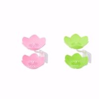 壁挂式肥皂盒浴室免打孔皂盒双层沥水卫生间洗漱台创意花朵香皂架|争奇斗艳[粉+绿]