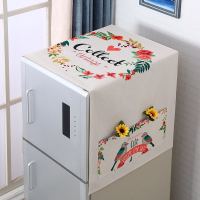 欧式布艺双开门单开门蕾丝冰箱巾防尘罩盖巾盖布冰箱罩收纳袋|鲜花黄鹂 洗衣机盖巾(55*135厘米)