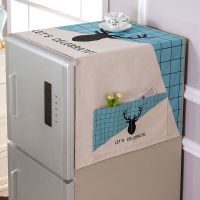 欧式布艺双开门单开门蕾丝冰箱巾防尘罩盖巾盖布冰箱罩收纳袋|平安鹿 薄款双开(55*165厘米)