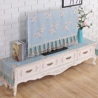 液晶电视机罩55挂式32寸布艺曲面电视罩防尘柜罩壁挂式|一枝梅-蓝 65寸