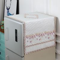 欧式布艺双开门单开门蕾丝冰箱巾防尘罩盖巾盖布冰箱罩收纳袋|倾城紫 洗衣机盖巾(55*135厘米)