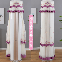 圆形空调罩套立式柜机格力美的海尔奥克斯圆柱形防尘罩开机不取|如意莲紫色开机不取 海尔小天鹅176高