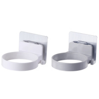 卫生间收纳架浴室免打孔电吹风机挂架子壁挂家用风筒支架厕所置物|白色+灰色