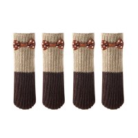 双层针织桌腿桌脚保护套加厚耐磨静音椅子脚套凳子脚套桌椅保护垫|蝴蝶结(24只腿)