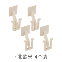 拖鞋挂钩粘钩塑料双钩架子家用卫生间强力无痕门后吸盘免打孔勾子|[北欧米]*4⭐️拖鞋通用/防水防潮/掉落包换⭐️
