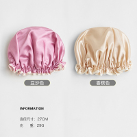 双层浴帽女防水头套发帽洗澡沐浴女款淋浴帽厨房帽子防油烟|豆沙色送香槟色