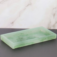 酒店洗手液托盘卫浴托盘套装卫生间套件浴室洗漱用品盘样板房摆件|绿色翡翠绿小号平底