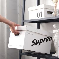 收纳盒零食搬家网红有盖档案牛皮纸装书收纳纸箱子整理文件离职箱