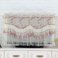 开机不取电视机罩防尘罩挂式液晶台式曲面蕾丝盖布布艺电视套壁挂|双飞语红(开机取下款) 58寸