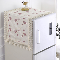 冰箱罩防尘罩冰箱帘双开门盖布盖巾遮盖防尘布单开门蕾丝蒙布家用|姻缘花红色冰箱巾 60*140cm单开门冰箱/滚筒洗衣机