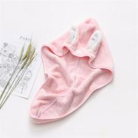 可爱卡通女长发吸水干发帽成人速干包头巾卡通毛巾加厚吸水浴帽|粉色兔耳朵